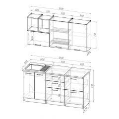 Кухонный гарнитур Надежда стандарт 4 1600 мм в Камышлове - kamyshlov.mebel24.online | фото 2