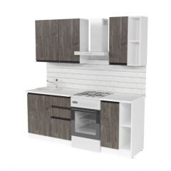 Кухонный гарнитур Ноктюрн медиум 1400 мм в Камышлове - kamyshlov.mebel24.online | фото 3