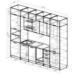 Кухонный гарнитур Сапфир экстра 3000 мм в Камышлове - kamyshlov.mebel24.online | фото 2