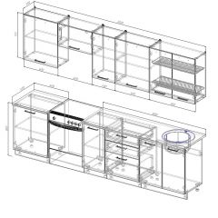 Кухонный гарнитур Вегас 3000 (Стол. 26мм) в Камышлове - kamyshlov.mebel24.online | фото 2