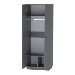 Квадро ШК-1 Шкаф 2дв. (ЛДСП графит) в Камышлове - kamyshlov.mebel24.online | фото 2