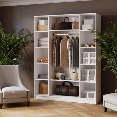 ЛАРС Шкаф комбинированный 1,6 с зеркалом Белый в Камышлове - kamyshlov.mebel24.online | фото 2