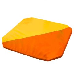 Мат гимнастический 1,3x1,3x0,05м складной скошенные углы цв.оранжевый-желтый в Камышлове - kamyshlov.mebel24.online | фото