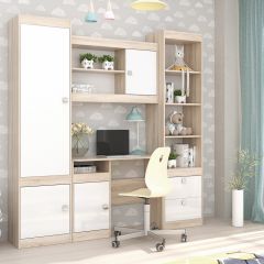 Подростковая Галактика (Дуб Сонома/Белый глянец) в Камышлове - kamyshlov.mebel24.online | фото 5