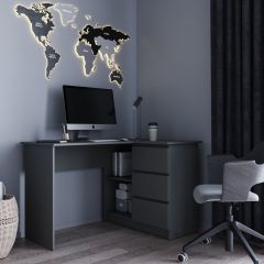МОРИ МС-16 Стол угловой УНИ (графит) в Камышлове - kamyshlov.mebel24.online | фото