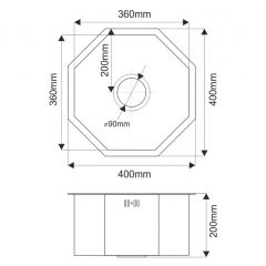 Мойка D400BR Octavia MELANA Profline 1,2/200 БРОНЗА врезная фигурная D400BR в Камышлове - kamyshlov.mebel24.online | фото 3