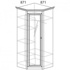 Шкаф угловой №641 "Флоренция" Фасад глухой (угол 871*871) Дуб оксфорд в Камышлове - kamyshlov.mebel24.online | фото 2
