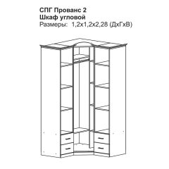 Прованс-2 Шкаф угловой (Итальянский орех/Груша с платиной черной) в Камышлове - kamyshlov.mebel24.online | фото 2