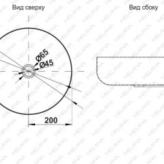 Раковина 400B Lake MELANA Profline ГРАФИТ накладная круглая 400B в Камышлове - kamyshlov.mebel24.online | фото 2