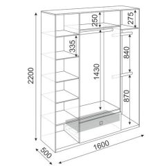 Шкаф 4 двери Глэдис М24 (ЯШС/Белый) в Камышлове - kamyshlov.mebel24.online | фото 3