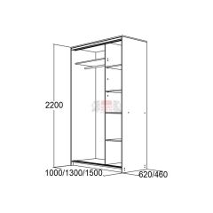 МИРАЖ 10.2 (620) Шкаф для платья и белья в Камышлове - kamyshlov.mebel24.online | фото 2