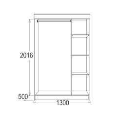 МИРАЖ 11 (1300) Шкаф для платья и белья в Камышлове - kamyshlov.mebel24.online | фото 2