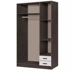Шкаф распашной Эконом (Венге/Дуб Белфорд) в Камышлове - kamyshlov.mebel24.online | фото 2