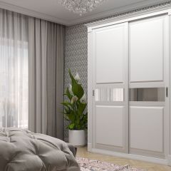 Шкаф-купе 1500 серии NEW CLASSIC K2+K2+B2+PL2(2 ящика+1 штанга+1 полка) профиль «Капучино» в Камышлове - kamyshlov.mebel24.online | фото