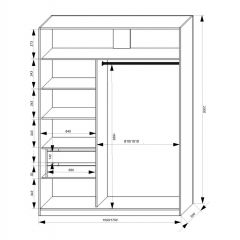 Шкаф-купе 1700 серии NEW CLASSIC K3+K3+B2+PL1 (2 ящика+1 штанга) профиль «Капучино» в Камышлове - kamyshlov.mebel24.online | фото 3