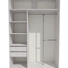 Шкаф-купе 1700 серии SILVER S3+S4+B2+PL4 (2 ящика+F обр.штанга) профиль «Серебро» в Камышлове - kamyshlov.mebel24.online | фото 2