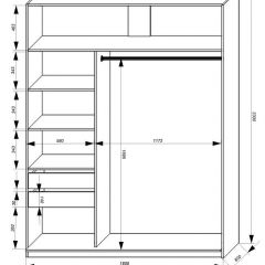 Шкаф-купе 1800 серии SOFT D1+D3+B2+PL1 (2 ящика+1штанга) профиль «Графит» в Камышлове - kamyshlov.mebel24.online | фото 3