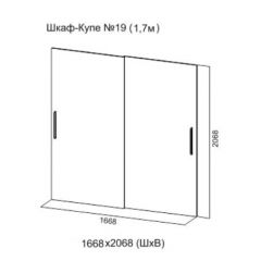 Шкаф-купе №19 Серия 3 Квадро (1700) Ясень Анкор светлый в Камышлове - kamyshlov.mebel24.online | фото 5