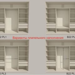 Шкаф-купе 2100 серии SOFT D5+D4+D5+B22+PL3 (по 2 ящика лев/прав+2штанги) профиль «Графит» в Камышлове - kamyshlov.mebel24.online | фото 5