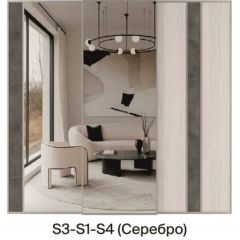 Шкаф-купе 2250 серии SILVER S5+S1+S5 B22+PL2 (по 2 ящика лев/прав+1 штанга+1 полка) профиль «Серебро» в Камышлове - kamyshlov.mebel24.online | фото 8