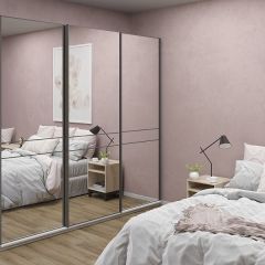 Шкаф-купе 2400 серии SOFT D4+D4+D4+B22+PL1 (по 2 ящика лев/прав+1штанга) профиль «Графит» в Камышлове - kamyshlov.mebel24.online | фото
