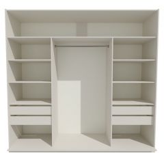 Шкаф-купе 2400 серии SOFT D4+D4+D4+B22+PL1 (по 2 ящика лев/прав+1штанга) профиль «Графит» в Камышлове - kamyshlov.mebel24.online | фото 2