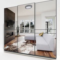 Шкаф-купе 2400 серии SOFT D4+D4+D4+B22+PL1 (по 2 ящика лев/прав+1штанга) профиль «Графит» в Камышлове - kamyshlov.mebel24.online | фото 4
