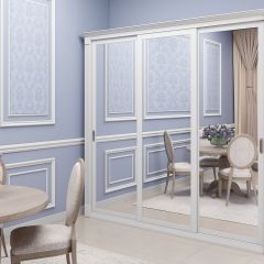 Шкаф-купе 2450 серии NEW CLASSIC K1+K1+K1+B22+PL4 (по 2 ящика лев/прав+F обр.штанга) профиль «Капучино» в Камышлове - kamyshlov.mebel24.online | фото