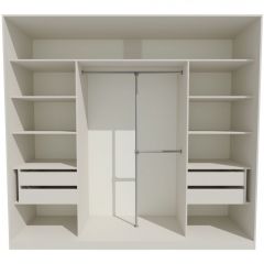 Шкаф-купе 2450 серии NEW CLASSIC K1+K1+K1+B22+PL4 (по 2 ящика лев/прав+F обр.штанга) профиль «Капучино» в Камышлове - kamyshlov.mebel24.online | фото 2