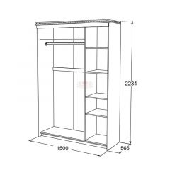 Шкаф-купе 3-х дверный Ольга-13 (1500) в Камышлове - kamyshlov.mebel24.online | фото 2