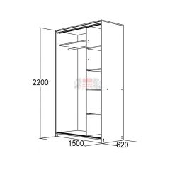 МИРАЖ 15.1 (620) Шкаф для платья и белья в Камышлове - kamyshlov.mebel24.online | фото 2