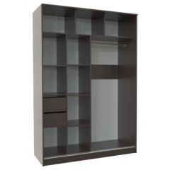 Шкаф-купе ПШ-2.9 1500 Фасад ВСТАВКА МДФ | СТЕКЛО (Венге/Стекло черное) в Камышлове - kamyshlov.mebel24.online | фото 2