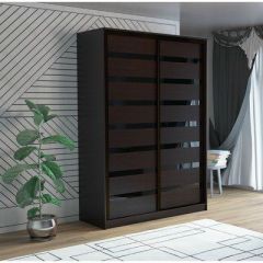 Шкаф-купе ПШ-2.9 1500 Фасад ВСТАВКА МДФ | СТЕКЛО (Венге/Стекло черное) в Камышлове - kamyshlov.mebel24.online | фото