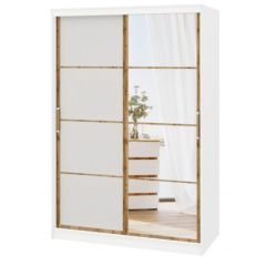 Шкаф-купе ПШ-2.9 1500 Фасад Флагман (Белый жемчуг/Дуб Вотан) в Камышлове - kamyshlov.mebel24.online | фото