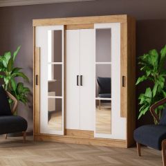 Шкаф-купе ТВИСТ Белый/Дуб крафт золотой в Камышлове - kamyshlov.mebel24.online | фото