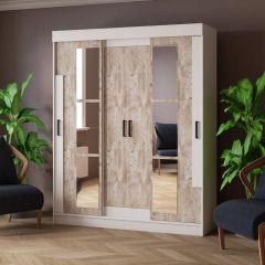 Шкаф-купе ТВИСТ Белый/Дуб юкон в Камышлове - kamyshlov.mebel24.online | фото