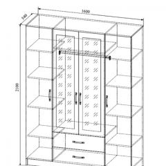 СОФИ СШК1600.1Шкаф 4-х ств с2мя зерк, 2 ящиками в Камышлове - kamyshlov.mebel24.online | фото 2