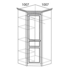 Шкаф угловой №183 "Лючия" Фасад зеркало (Угол 1007*1007) Дуб оксфорд серый в Камышлове - kamyshlov.mebel24.online | фото 2