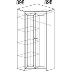 Шкаф угловой №606 Инна (угол 898*898) Денвер темный в Камышлове - kamyshlov.mebel24.online | фото 3