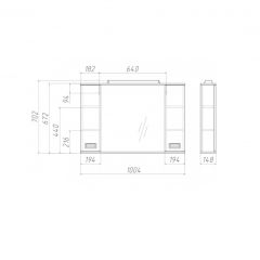 Шкаф-зеркало Cube 100 Эл. Домино (DC5013HZ) в Камышлове - kamyshlov.mebel24.online | фото 2