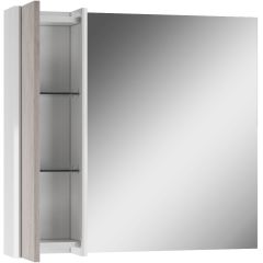Шкаф-зеркало Uno 80 Дуб серый левый/правый Домино (DU1504HZ) в Камышлове - kamyshlov.mebel24.online | фото 4