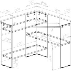 Стол письменный СП-2 (угловой) белый в Камышлове - kamyshlov.mebel24.online | фото 3