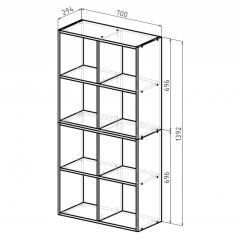 Стеллаж 8 секций (дуб сонома) в Камышлове - kamyshlov.mebel24.online | фото 2