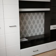 Стенка Ненси 1 (Венге/Белый глянец) в Камышлове - kamyshlov.mebel24.online | фото 5