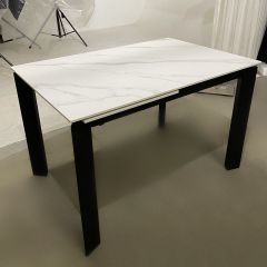 Стол CORNER 120 MATT WHITE MARBLE SOLID CERAMIC / BLACK, ®DISAUR в Камышлове - kamyshlov.mebel24.online | фото 3