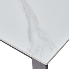 Стол CORNER 120 MATT WHITE MARBLE SOLID CERAMIC / BLACK, ®DISAUR в Камышлове - kamyshlov.mebel24.online | фото 8
