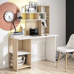 Стол компьютерный Олимп (дуб сонома/белый) в Камышлове - kamyshlov.mebel24.online | фото