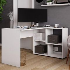 Стол компьютерный угловой СКМУ-4 Белый в Камышлове - kamyshlov.mebel24.online | фото