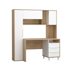 Стол рабочий 12.95 N Комфорт (Дуб сонома, Белый PE шагрень) в Камышлове - kamyshlov.mebel24.online | фото 2