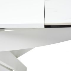 Стол TRENTO 120 HIGH GLOSS STATUARIO Белый мрамор глянцевый, керамика/ белый каркас, ®DISAUR в Камышлове - kamyshlov.mebel24.online | фото 9